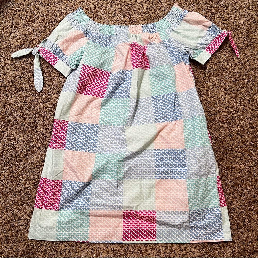 Vineyard Vines Multicolor Patchwork Whale Print D… - image 1